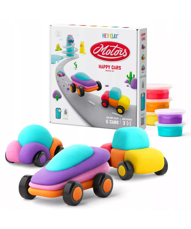 „Hey Clay“ modelino rinkinys „Linksmieji automobiliai“
