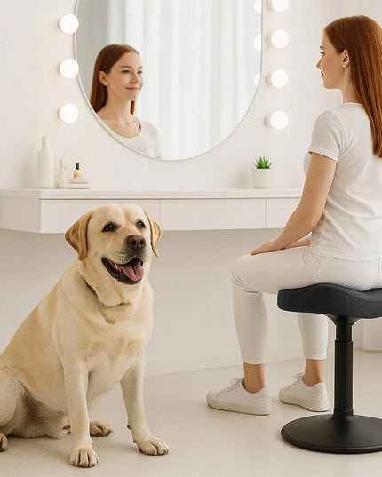 Ergonomiškas balansuojantis sukamasis kėdės tipo taburetė Spacetronik 136 kg, juoda
