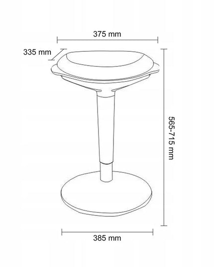 Ergonomiškas balansuojantis sukamasis kėdės tipo taburetė Spacetronik 136 kg, juoda