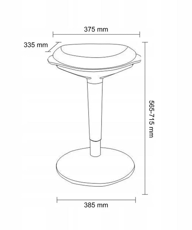 Ergonomiškas balansuojantis sukamasis kėdės tipo taburetė Spacetronik 136 kg, juoda