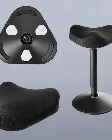 Ergonomiškas balansuojantis sukamasis kėdės tipo taburetė Spacetronik 136 kg, juoda