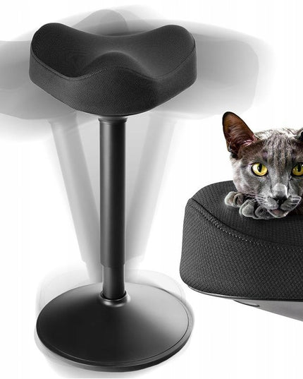 Ergonomiškas balansuojantis sukamasis kėdės tipo taburetė Spacetronik 136 kg, juoda