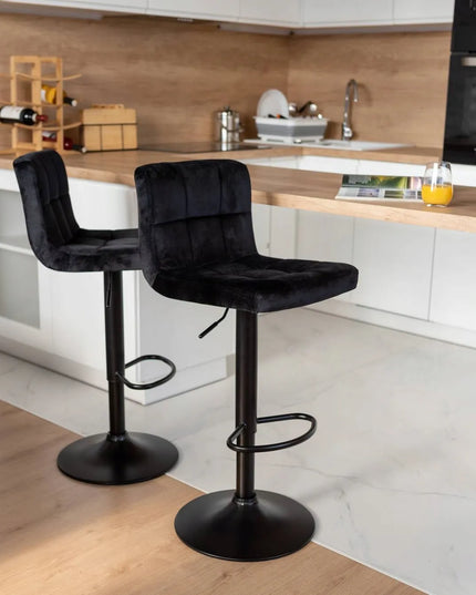 Baro kėdė Arako Black juoda Velvet
