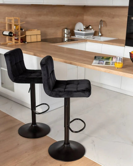 Baro kėdė Arako Black juoda Velvet