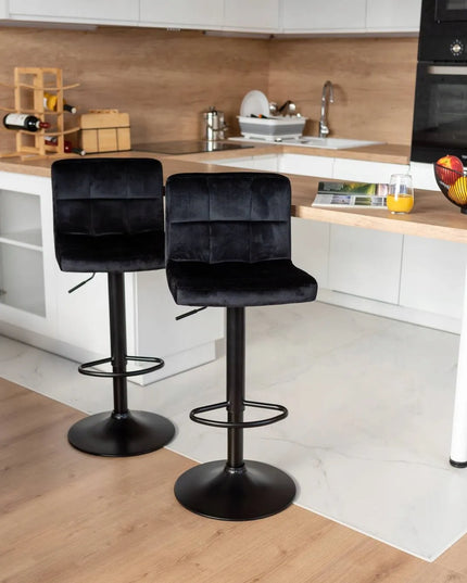Baro kėdė Arako Black juoda Velvet