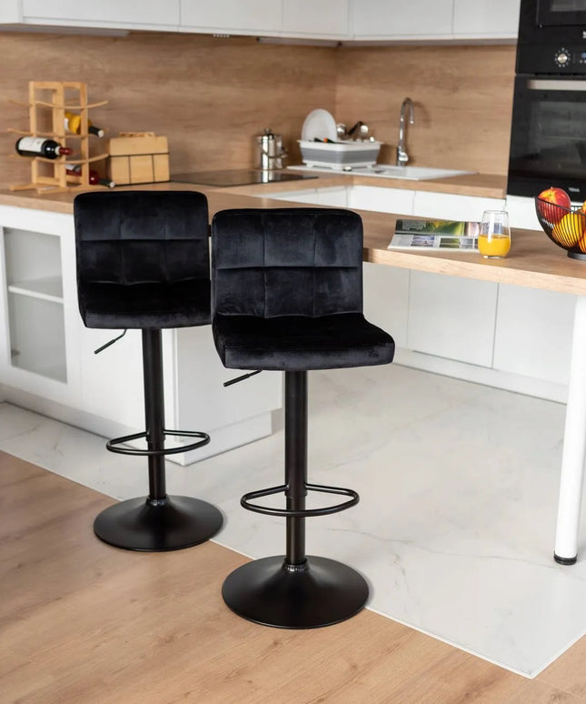 Baro kėdė Arako Black juoda Velvet