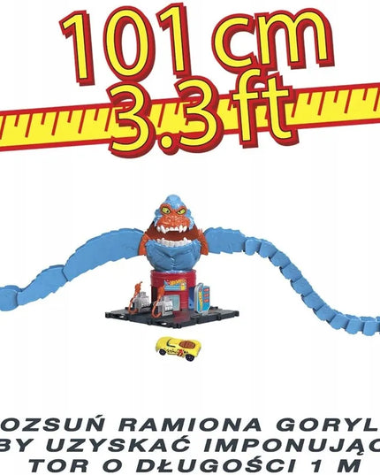 Hot Wheels City gorilos spąstų rinkinys HDR30 – degalinė ir 1 automobilis