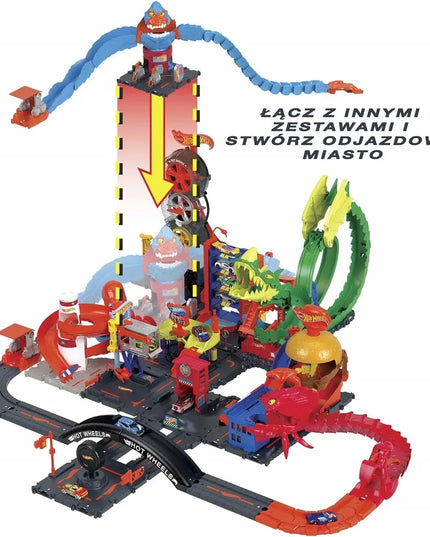 Hot Wheels City gorilos spąstų rinkinys HDR30 – degalinė ir 1 automobilis