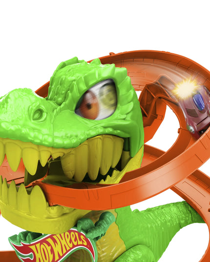 „Hot Wheels City“ T-Rexo gaisrinės vingiuota trasa