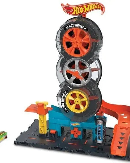 „Hot Wheels City“ lenktyninis padangų dirbtuvių rinkinys