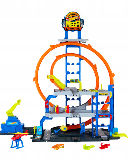 Hot Wheels Mega garažas „Gigapętla“ – lenktynių trasa su automobiliu JBM74