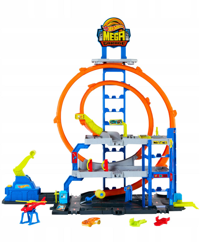 Hot Wheels Mega garažas „Gigapętla“ – lenktynių trasa su automobiliu JBM74