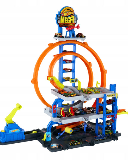 Hot Wheels Mega garažas „Gigapętla“ – lenktynių trasa su automobiliu JBM74