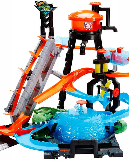 Hot Wheels automobilių trasa „Mega krokodilo atakos plovykla“ FTB67