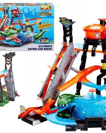 Hot Wheels automobilių trasa „Mega krokodilo atakos plovykla“ FTB67