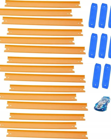 Hot Wheels Track Builder tiesioji trasa su automobiliuku, 4,5 m, 37 dalių, BHT77