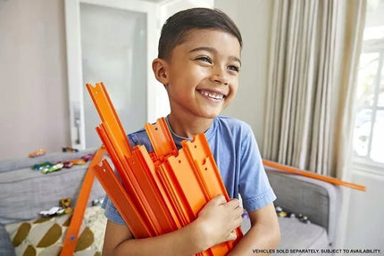Hot Wheels Track Builder tiesioji trasa su automobiliuku, 4,5 m, 37 dalių, BHT77