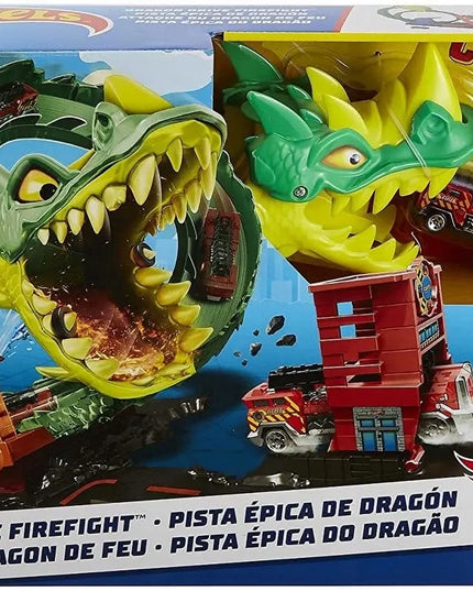Hot Wheels „Drakono kilpos“ rinkinys su automobiliu ir trasa HDP03