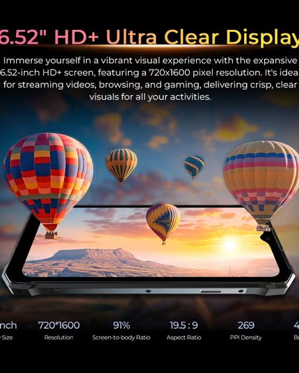 Hotwav T7S Patvarusis Telefonas 8GB + 128GB, Juodas
