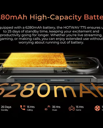 Hotwav T7S Patvarusis Telefonas 8GB + 128GB, Juodas
