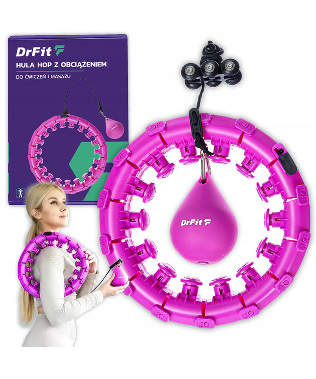 DrFit masažinis hula hop lankas, 120 cm, violetinis