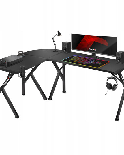 Kampinis kompiuterinis žaidimų stalas Huzaro Hero 6.3 Black