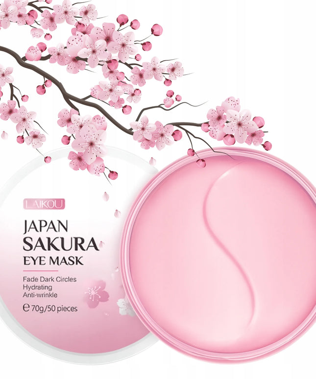 Hidrogeliniai drėkinamieji paakių padeliai Sakura nuo maišelių ir raukšlių