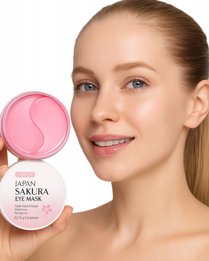 Hidrogeliniai drėkinamieji paakių padeliai Sakura nuo maišelių ir raukšlių