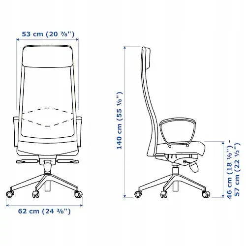 IKEA MARKUS biuro kėdė, VISSLE tamsiai pilka