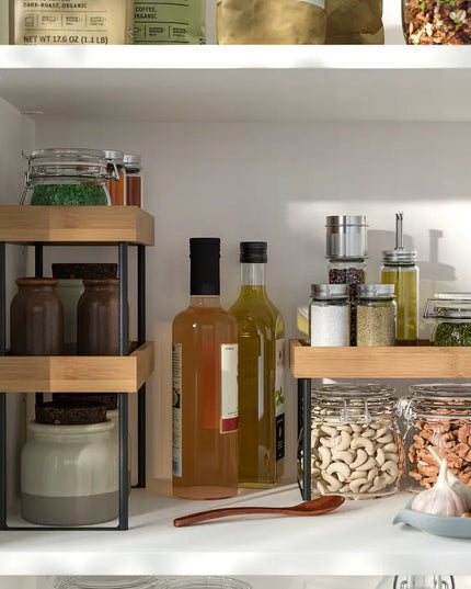 IKEA NALBLECKA virtuvės stalviršio organizatorius, metalas/bambukas, 23x13x15 cm