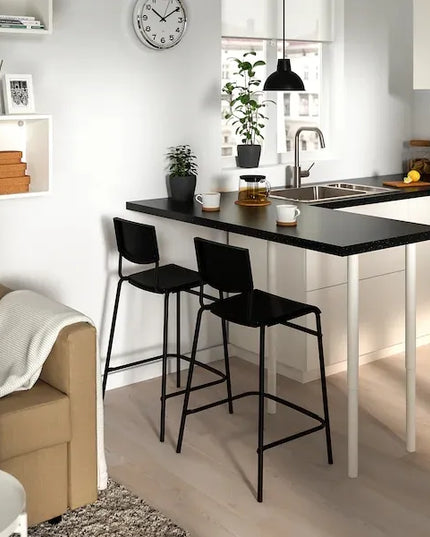 IKEA STIG Baro kėdė su atlošu, 63 cm, juoda
