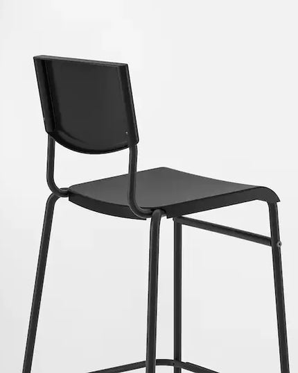 IKEA STIG Baro kėdė su atlošu, 63 cm, juoda
