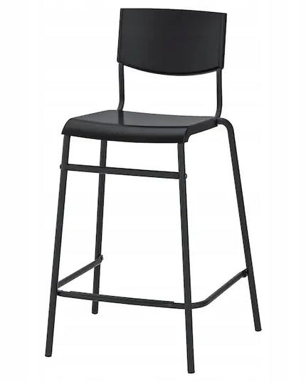 IKEA STIG Baro kėdė su atlošu, 63 cm, juoda