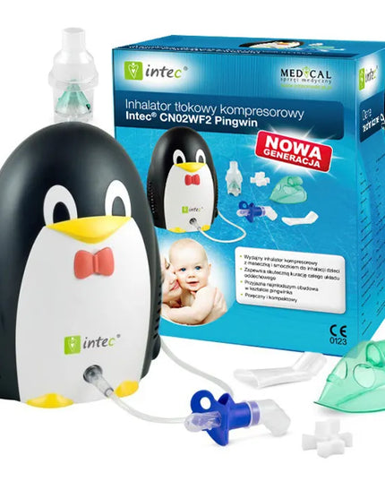 „Intec Pingwin“ kompresorinis inhaliatorius vaikams, nebulizatorius, 2 kaukės