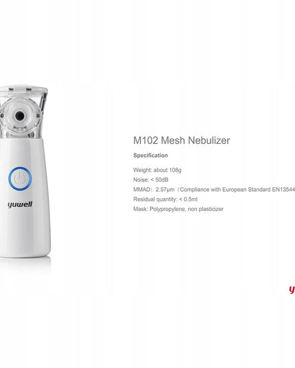 Yuwell M102 belaidis tylus membraninis inhaliatorius-nebulizatorius su 2 kaukėmis
