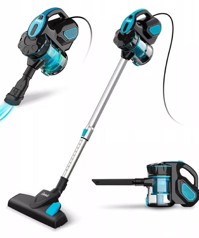 INSE I5 laidinis vertikalus rankinis dulkių siurblys be maišelio, 18 kPa, 600 W, mėlynas