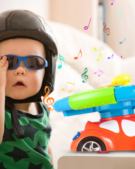 Interaktyvus edukacinis vairas vaikams automobilis šviesa garsas