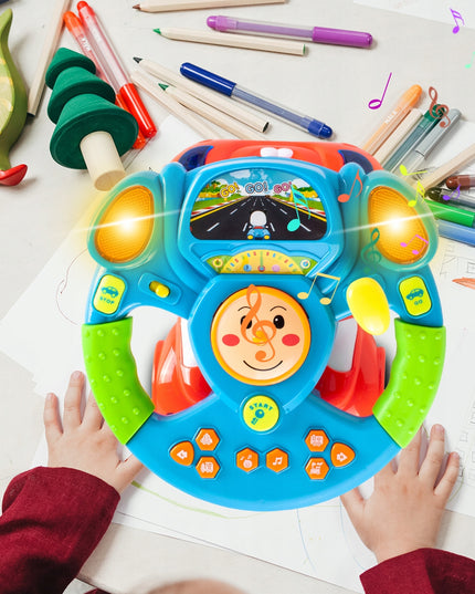 Interaktyvus edukacinis vairas vaikams automobilis šviesa garsas