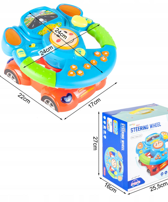 Interaktyvus edukacinis vairas vaikams automobilis šviesa garsas