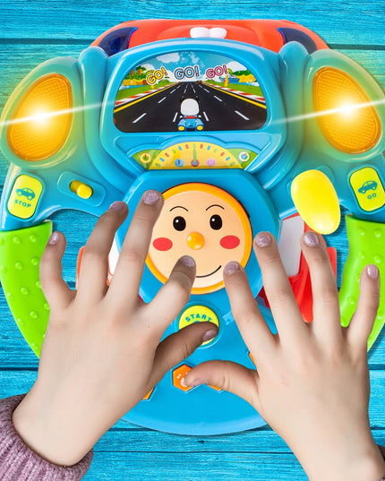 Interaktyvus edukacinis vairas vaikams automobilis šviesa garsas