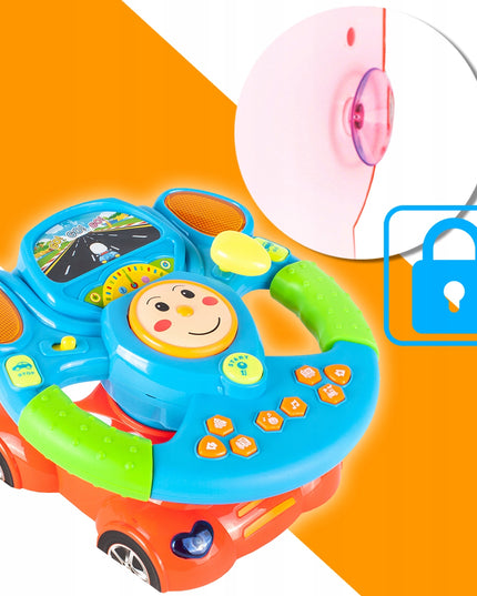 Interaktyvus edukacinis vairas vaikams automobilis šviesa garsas