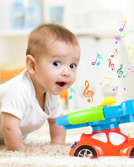 Interaktyvus edukacinis vairas vaikams automobilis šviesa garsas