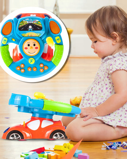 Interaktyvus edukacinis vairas vaikams automobilis šviesa garsas