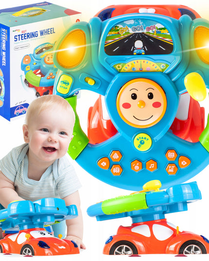 Interaktyvus edukacinis vairas vaikams automobilis šviesa garsas