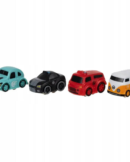 Interaktyvus kliūčių takelis automobiliams, 4 automobiliai ir sraigtasparnis