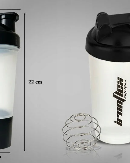 IronFlex sandarus baltymų kokteilių plaktuvėlis su papildų talpykle, 500 ml