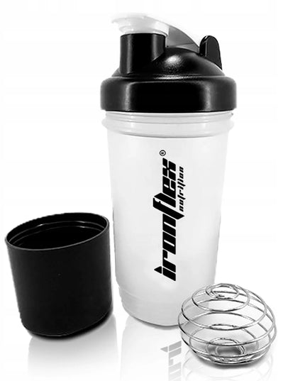 IronFlex sandarus baltymų kokteilių plaktuvėlis su papildų talpykle, 500 ml