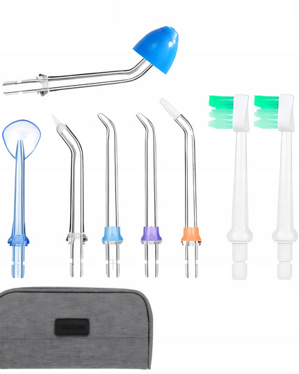 Belaidis dantų irigatorius, stomatologinis, 5 režimų, 8 antgalių, 300ml + dėklas