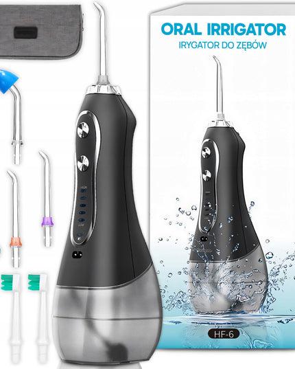 Belaidis dantų irigatorius, stomatologinis, 5 režimų, 8 antgalių, 300ml + dėklas