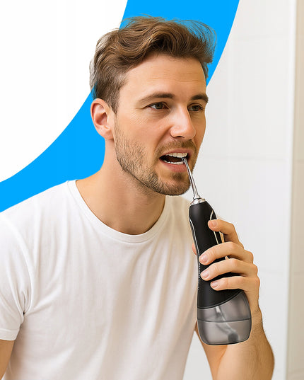 Belaidis dantų irigatorius, stomatologinis, 5 režimų, 8 antgalių, 300ml + dėklas